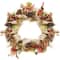 18" Unlit Autumn Harvest Berry, Leaves, Acorns, Pinecones & Burlap Artificial Wreath